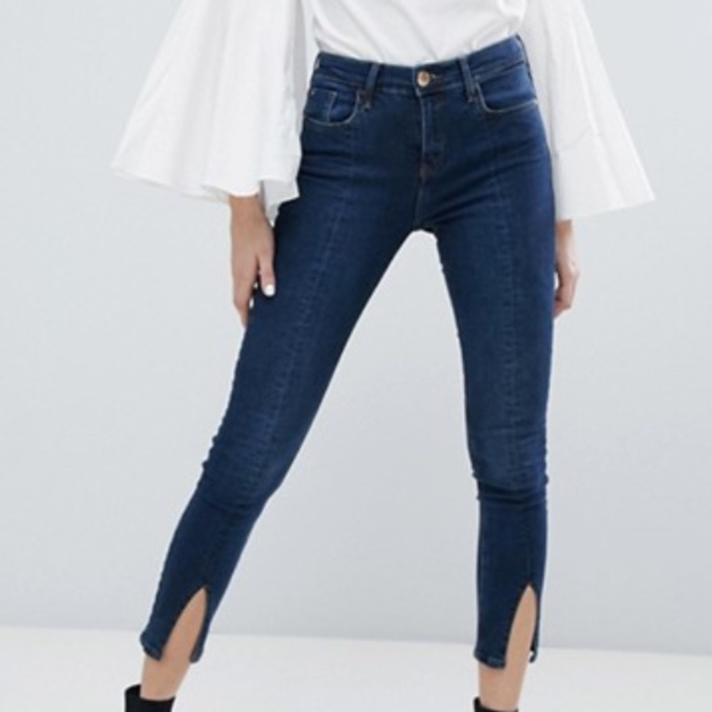 River Island front split Amelie jeans
